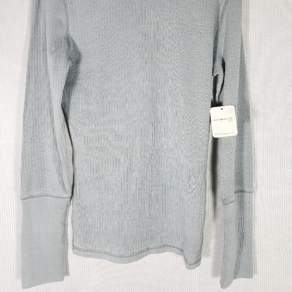 Free People The Rickie Top Long Sleeve Ribbed Shirt Grey Haze Small (4-6… - Picture 3 of 7